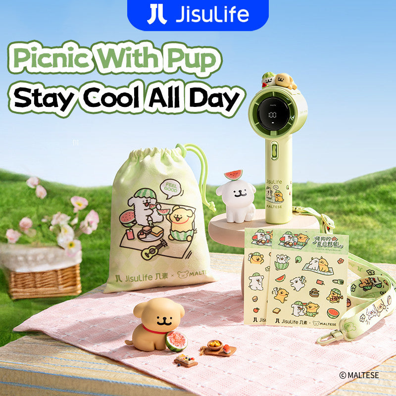 JISULIFE X MALTESE Handheld Fan Pro1 100 Wind-Speeds Mini Fans