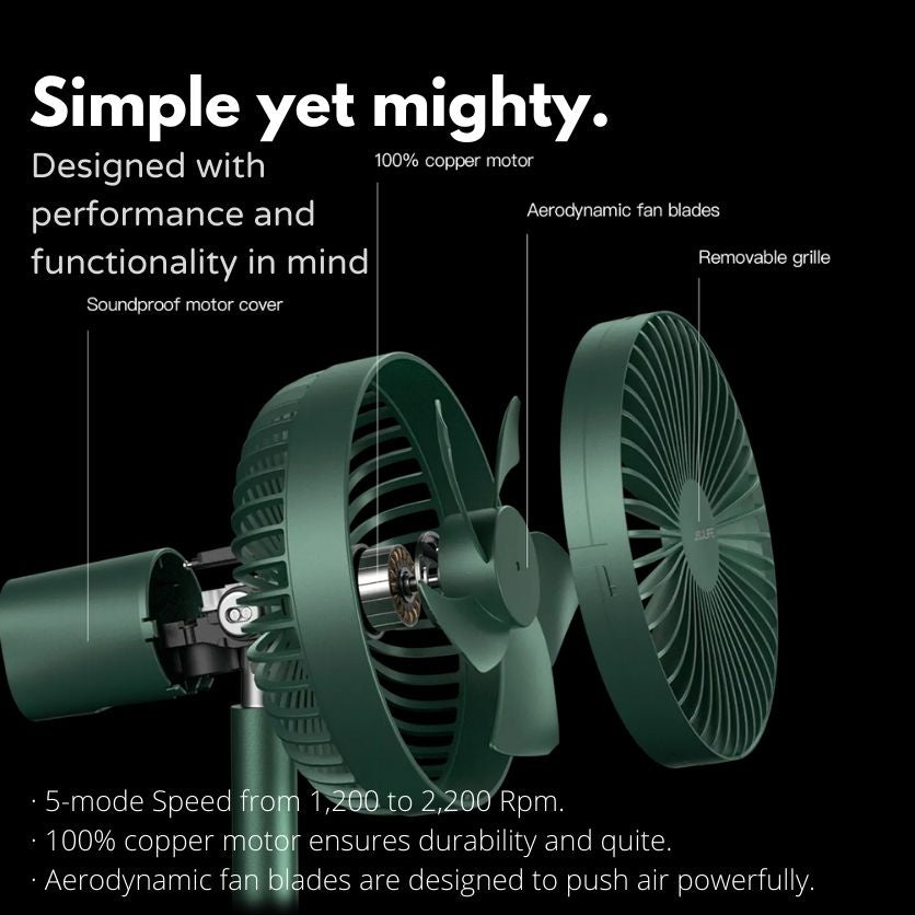 Jisulife Oscillating Extendable Desk Fan