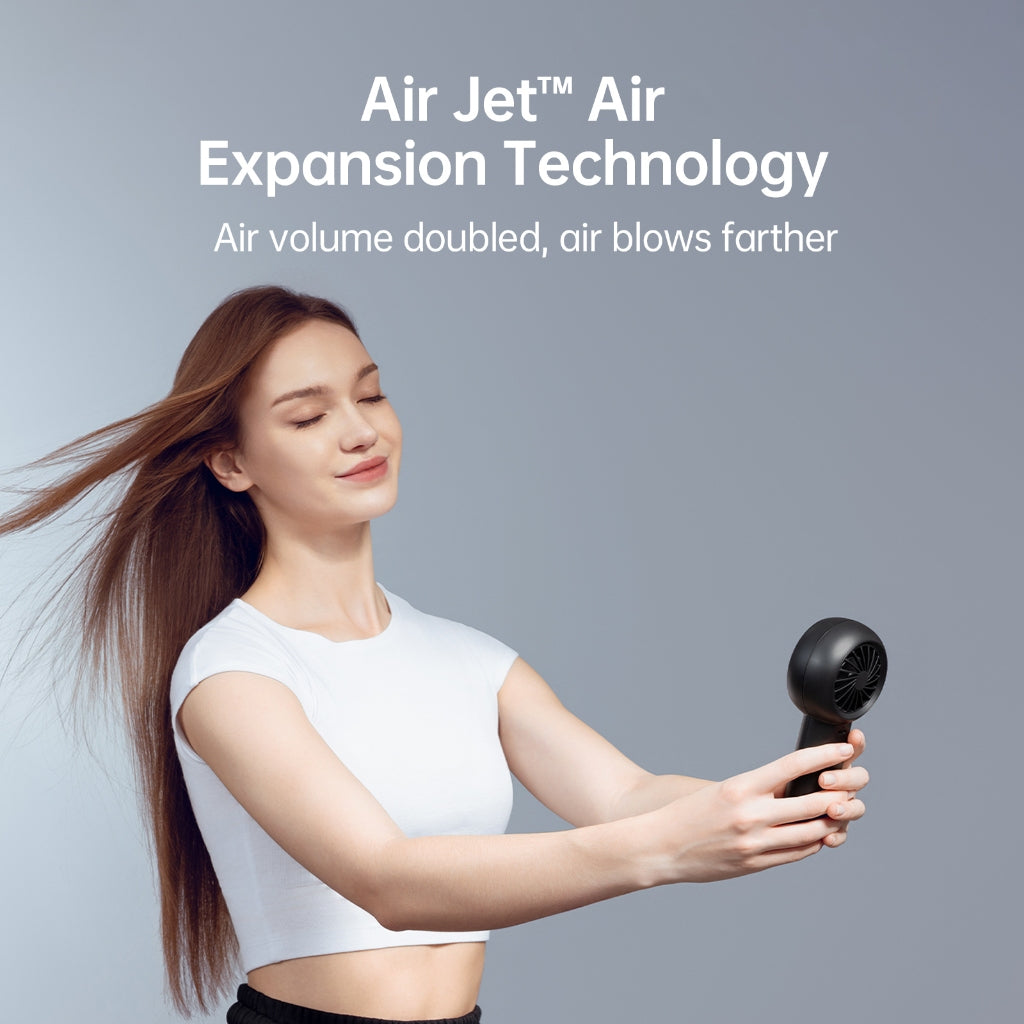 JISULIFE  Handheld Student Carry Fan FA43 Plus Black(6000mah)
