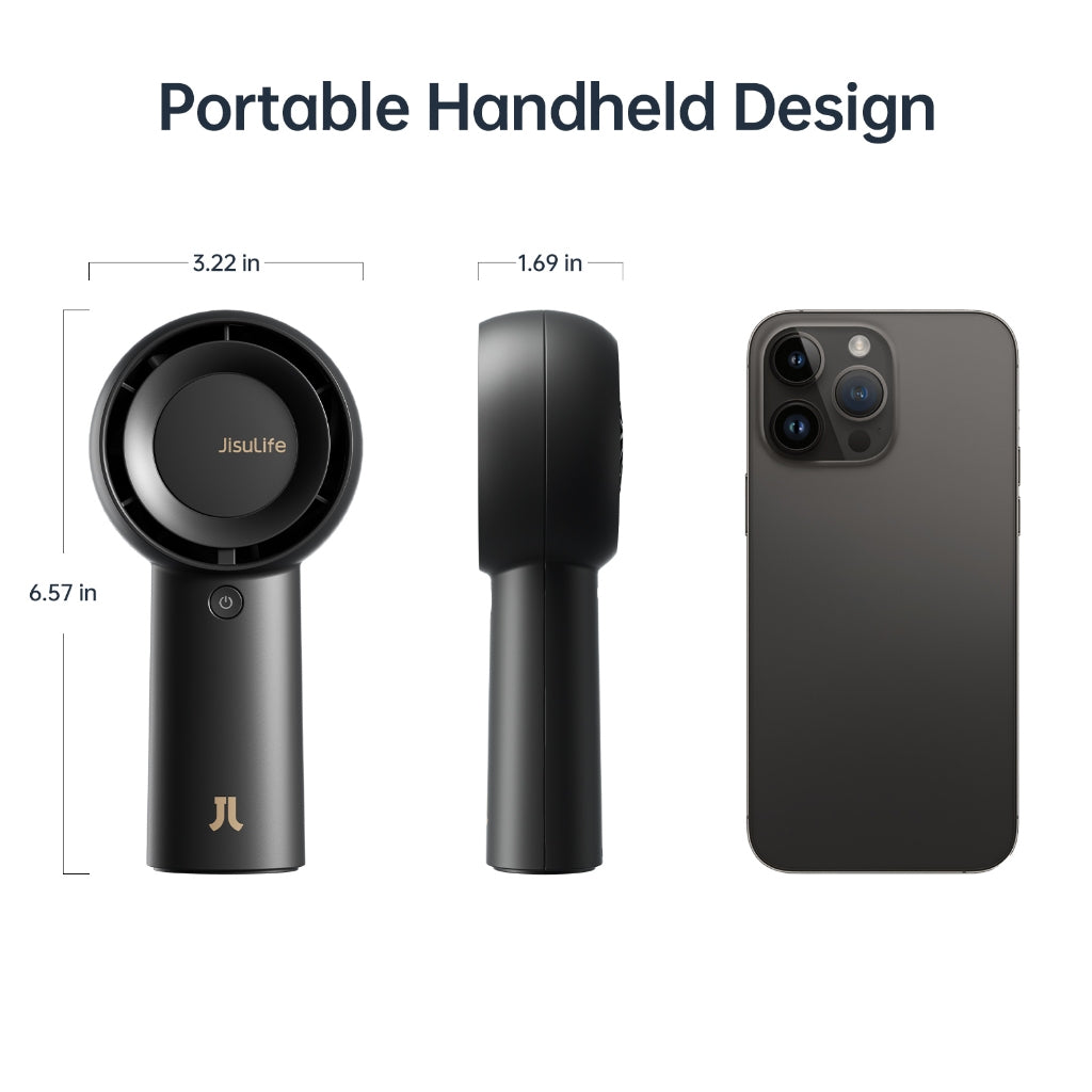 JISULIFE  Handheld Student Carry Fan FA43 Plus Black(6000mah)