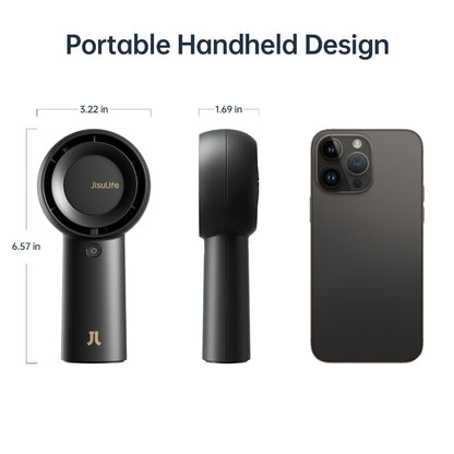 JISULIFE  Handheld Student Carry Fan FA43 Plus Black(6000mah)