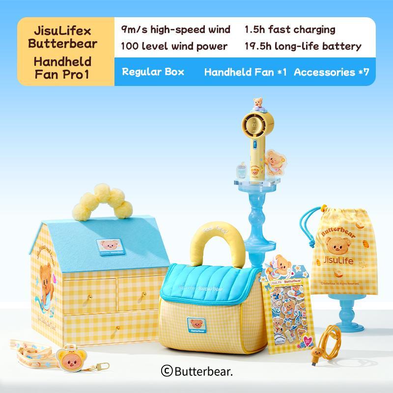 JISULIFE Handheld Fan Pro1 Butter bear Lunch Box