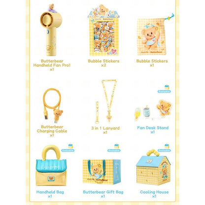 JISULIFE Handheld Fan Pro1 Butter bear Lunch Box