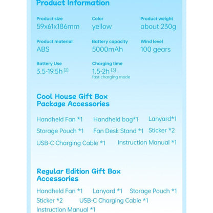 JISULIFE Handheld Fan Pro1 Butter bear Lunch Box