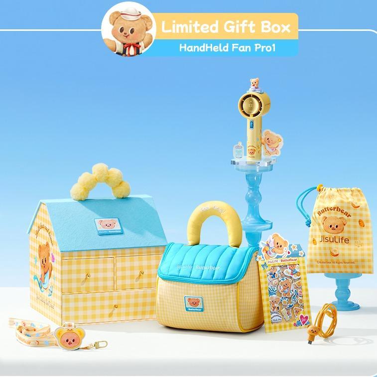 JISULIFE Handheld Fan Pro1 Butter bear Lunch Box
