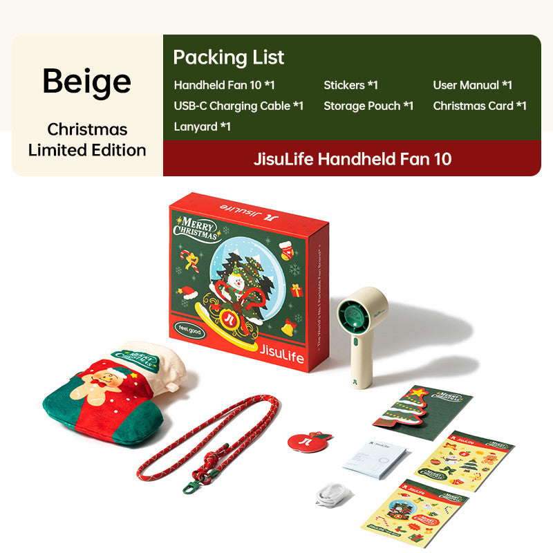 JISULIFE Handheld Fan Christmas Life  10 Limited Edition