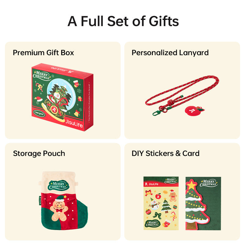 JISULIFE Handheld Fan Christmas Life  10 Limited Edition