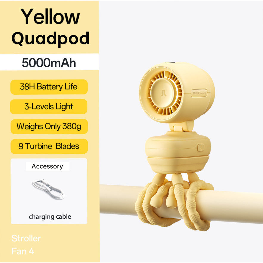 JISULIFE Stroller Fan  Life 4 Baby Fan Octopus Quadpod Clip Table Fans