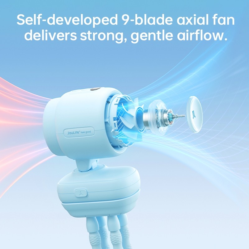 JISULIFE Stroller Fan  Life 4 Baby Fan Octopus Quadpod Clip Table Fans