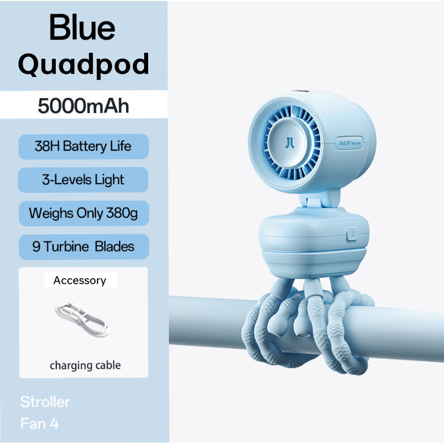 JISULIFE Stroller Fan  Life 4 Baby Fan Octopus Quadpod Clip Table Fans